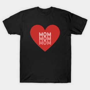 Mom - Repeated Text Inside A Red Heart T-Shirt